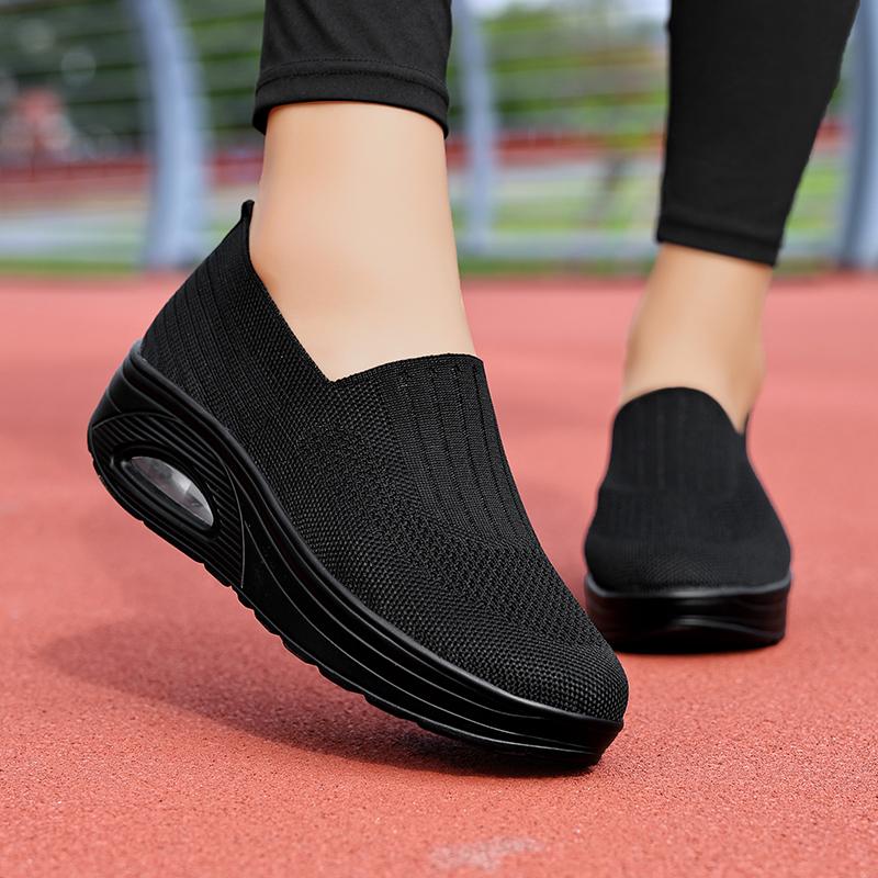 Модные женские кроссовки для ходьбы, сетчатые кроссовки для бега, модные кроссовки на платформе, воздушная подушка, современная танцевальная обувь для спортзала 2024