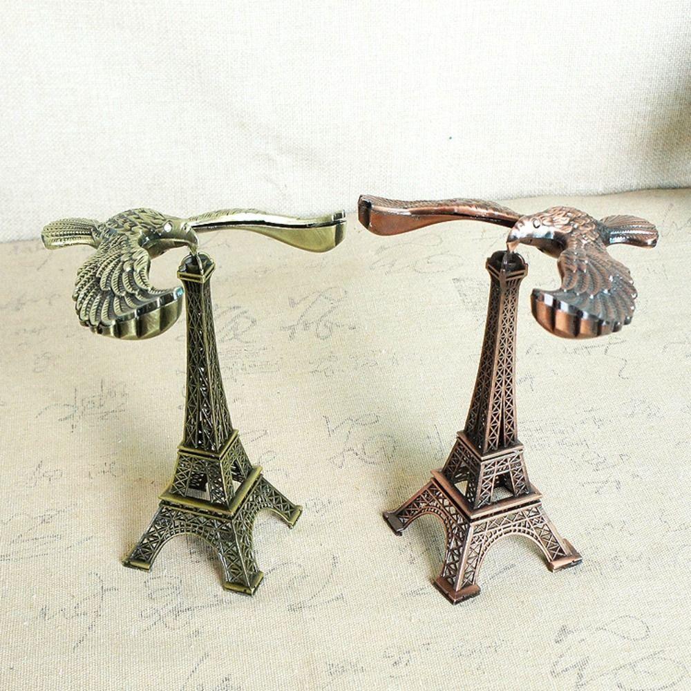 Home Office Decor Eiffel Tower Building Metal Figurines Charms Gravity Bird