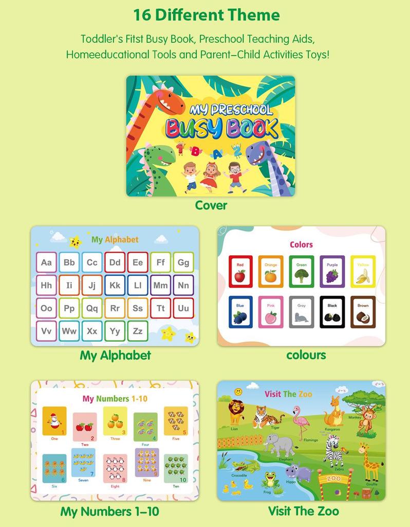 Children's Interactive Educational Quiet Book: Tear, Paste, and Puzzle Activities
