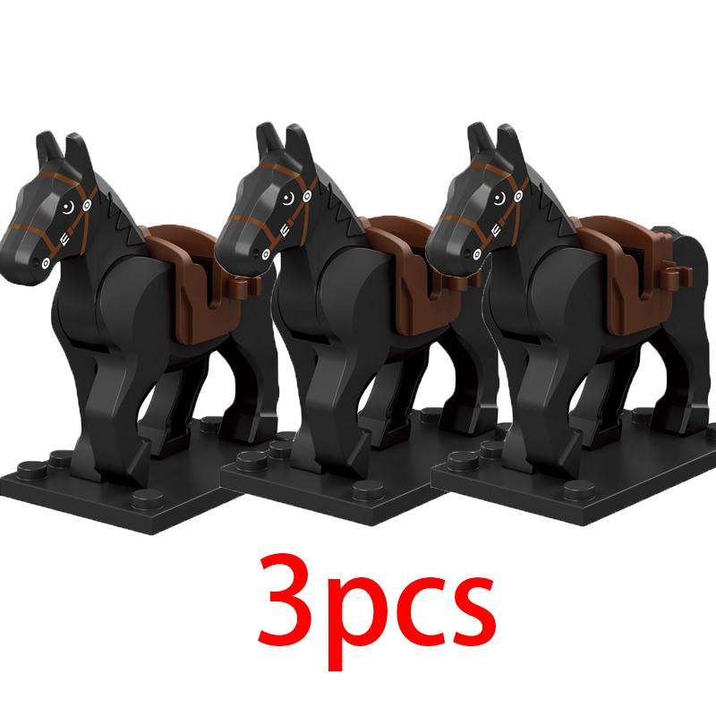 Средневековый Военный Замок Рыцарь Строительные Блоки Езда на Лошади Волк Медведь Слон Животное Жилет Оружие Флаг Седло Игрушка Кирпич Подарок A06