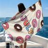 July Donuts Beach Towel Ultra-fine Fiber Quick Drying Absorbent Beach Swimming Vacationvacation Essentials Gifts