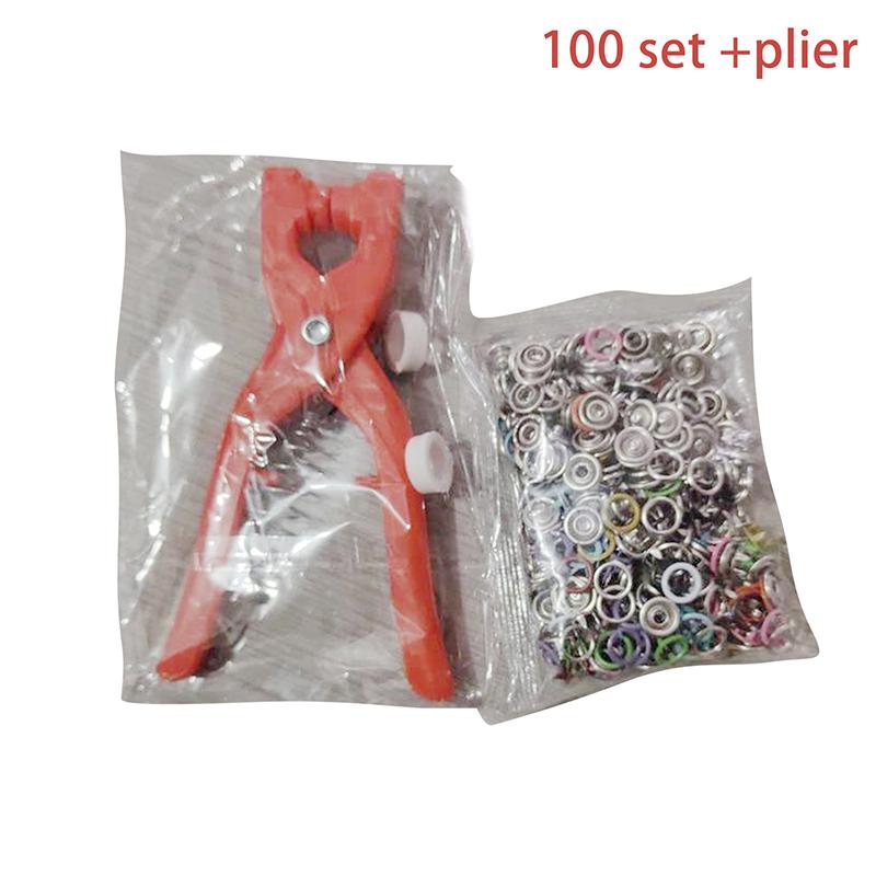 Плоскогубцы цветные металлические кнопки швейные кнопки набор полых сплошных кнопок комплект для установки сумок для одежды