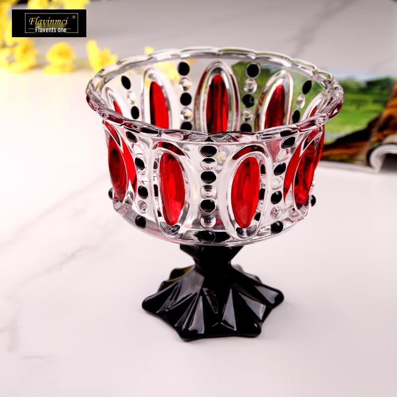 Ручная роспись Flavinmci Красная стеклянная фруктовница