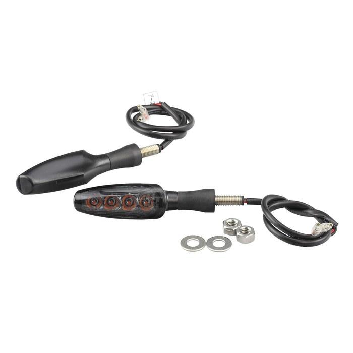 Kijima Motorcycle Turn Signal 4-LED High Brightness Smoke Lens E-Mark Certified 219-5193 Black