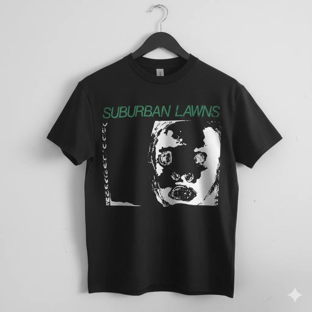Suburban Lawns Graphic T-Shirt Black Post Punk New Wave Band Tee - T250