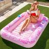 Sloosh-L/XL Надувной бассейн-шезлонг для загара с подстаканником, 70"X46"/85″ x 57″ Больше Надувная ванна для загара Взрослые надувные круги для бассейна Плот Летнее настроение