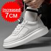 Модные мужские кроссовки, увеличивающие рост, стелька для увеличения роста, 7 см, туфли на высоком каблуке, кожаные спортивные туфли, большие размеры 38-45
