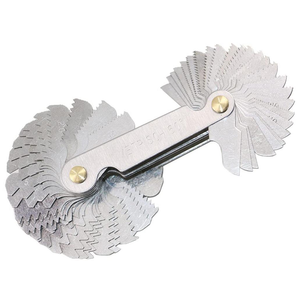 LIKENNY Stainless Steel Thread Pitch Gauge Metric Gauges 28 Inch Gauges 6 US Unit 58 Gauges In Unified Thread Pitch Measurement Bolt Standard