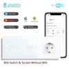 BSEED Wifi Двойные 1/2/3-клавишные сенсорные выключатели Smart Life Управление Alexa Плюс Обычная настенная розетка Стандарт ЕС Стеклянная панель 228 мм