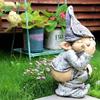 1 Pcs Resin Statue Garden Decoration Dwarf Taking A Shit Ornament  Home Courtyard Lawn Decoration Crafts Funny Gnome