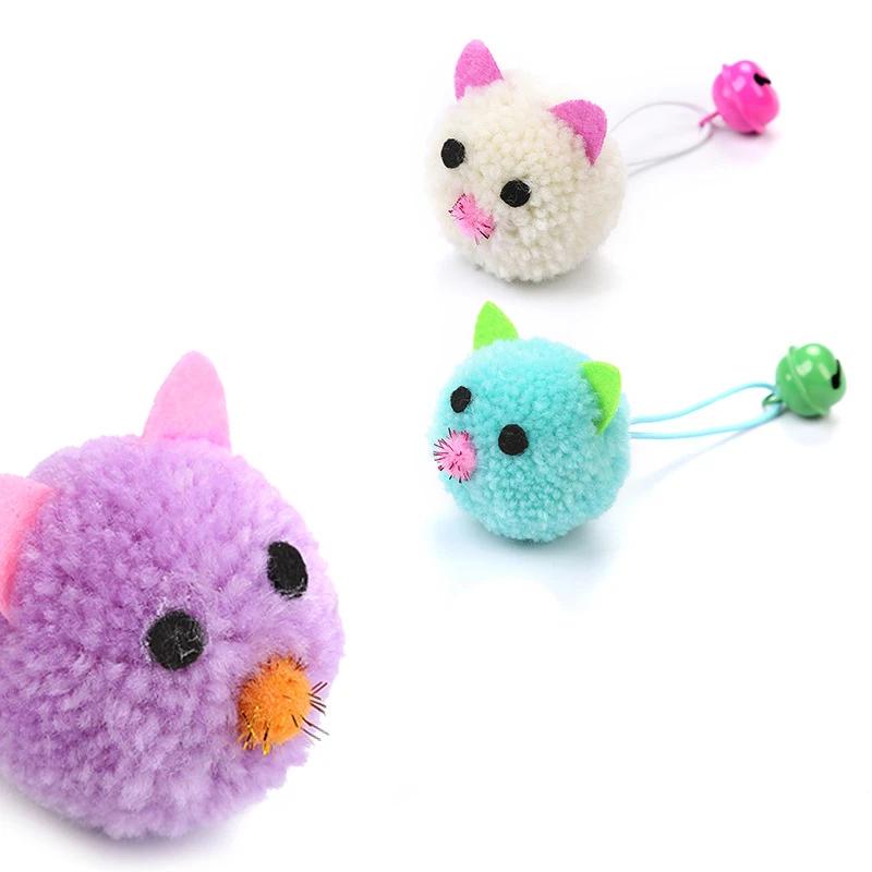 Игрушки для кошек, креативные, милые, меховые, жевательные игрушки с колокольчиками, звучащие, интерактивные, забавные, балующие домашних животных, плюшевые игрушки