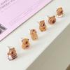 6Pairs Cute Fashion Capybara Earrings Set For Women Girls Cartoon Kawaii Versatile Tiny Earrings Jewelry Accessories Gifts