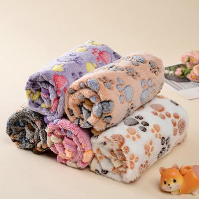 Одеяло для собак с принтом лапы для маленьких и больших собак, кошек, теплые дорожные автомобильные одеяла, домашний диван-кровать, коврик для французского бульдога, чихуахуа, матрас для домашних животных