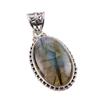 Natural Labradorite Gemstone 925 Solid Sterling Silver Gift Pendant 1.75" L7L27