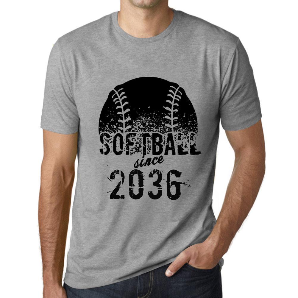Men's T-Shirt Graphic Softball Since 2036 Gris Chine