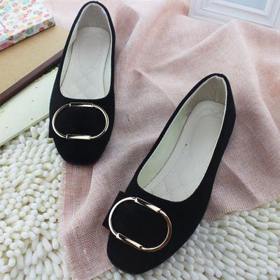 Весенне-летняя обувь больших размеров, одинарные туфли, квадратные замшевые на плоской подошве, одинарные туфли, женская обувь