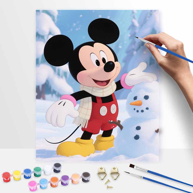 Disney Микки Маус зимний снеговик цифровая масляная живопись набор для рисования своими руками декор для дома