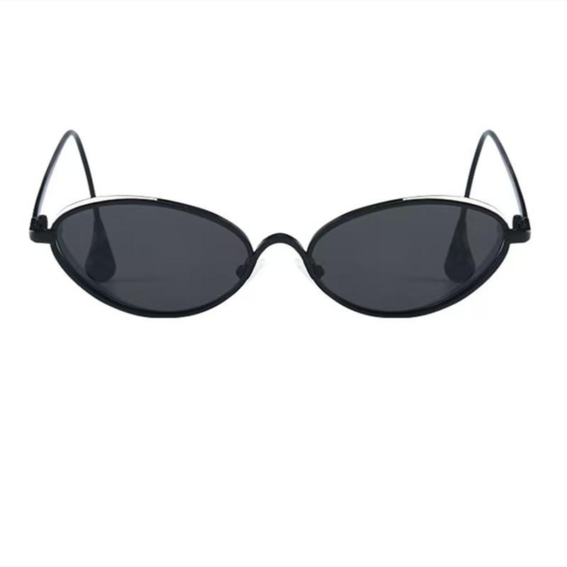 New European and American fashion retro oval metal sunglasses men's niche high-end temperament sunglasses women