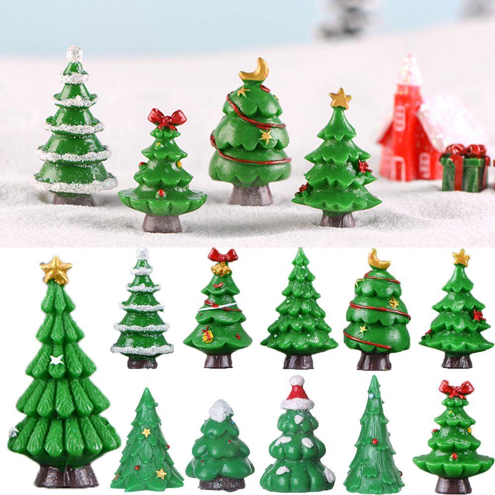 Doll House Fairy Garden Home Decor Xmas Tree Figurines Miniature Plant Christmas Decorations
