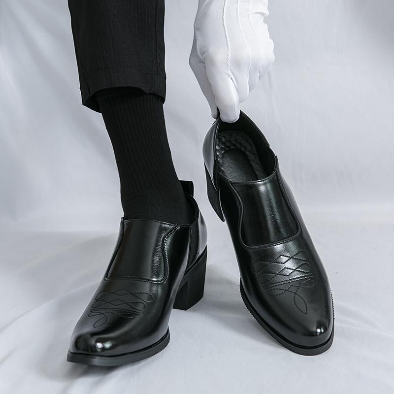 Высококачественные кожаные туфли-броги на платформе для мужчин, классические туфли на толстом высоком каблуке, свадебные, деловые, социальные туфли для мужчин, формальные офисные кожаные