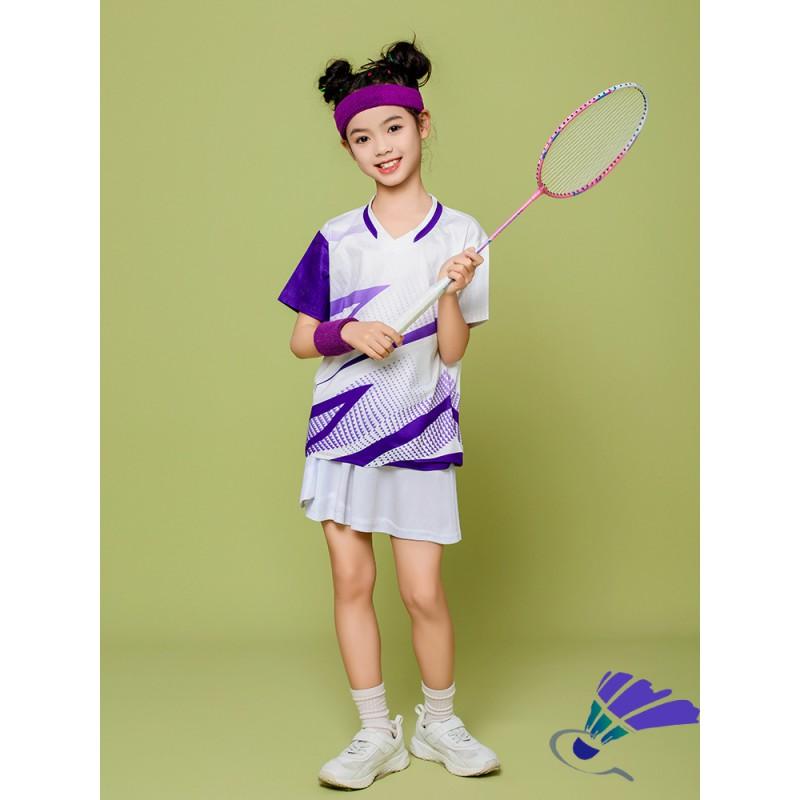 Kids Sports Set Badminton Tennis Volleyball Training Competition Breathable Milk Silk Uniform Boys Girls Fall