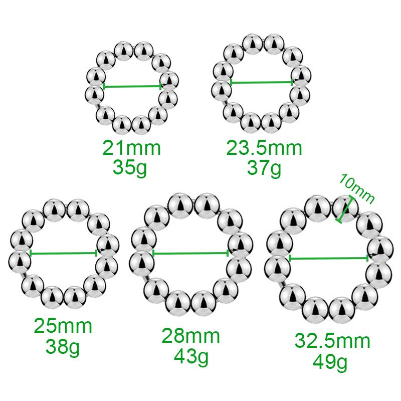 Новое кольцо для пениса из нержавеющей стали, секс-игрушки для мужчин, мужское кольцо для задержки эякуляции, кольцо для пениса из нержавеющей стали с 13 бусинами, стимулятор головки
