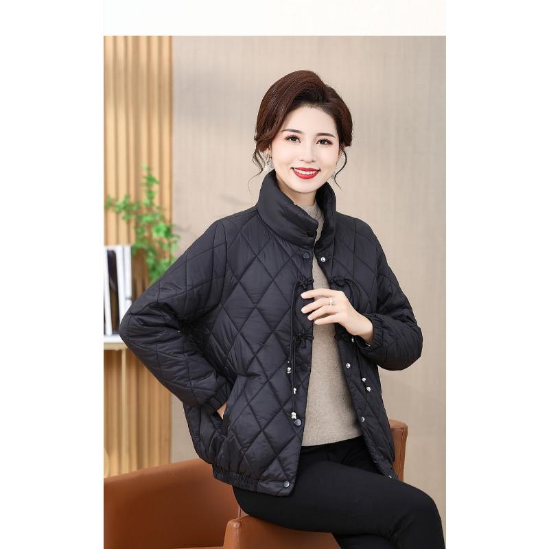 Women Winter Stand Collar Short Padded Cotton Coat Warm Casual Outerwear