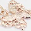 Женское ожерелье с блестящими стразами цвета розового золота в форме бабочки, женский кулон, женские украшения
