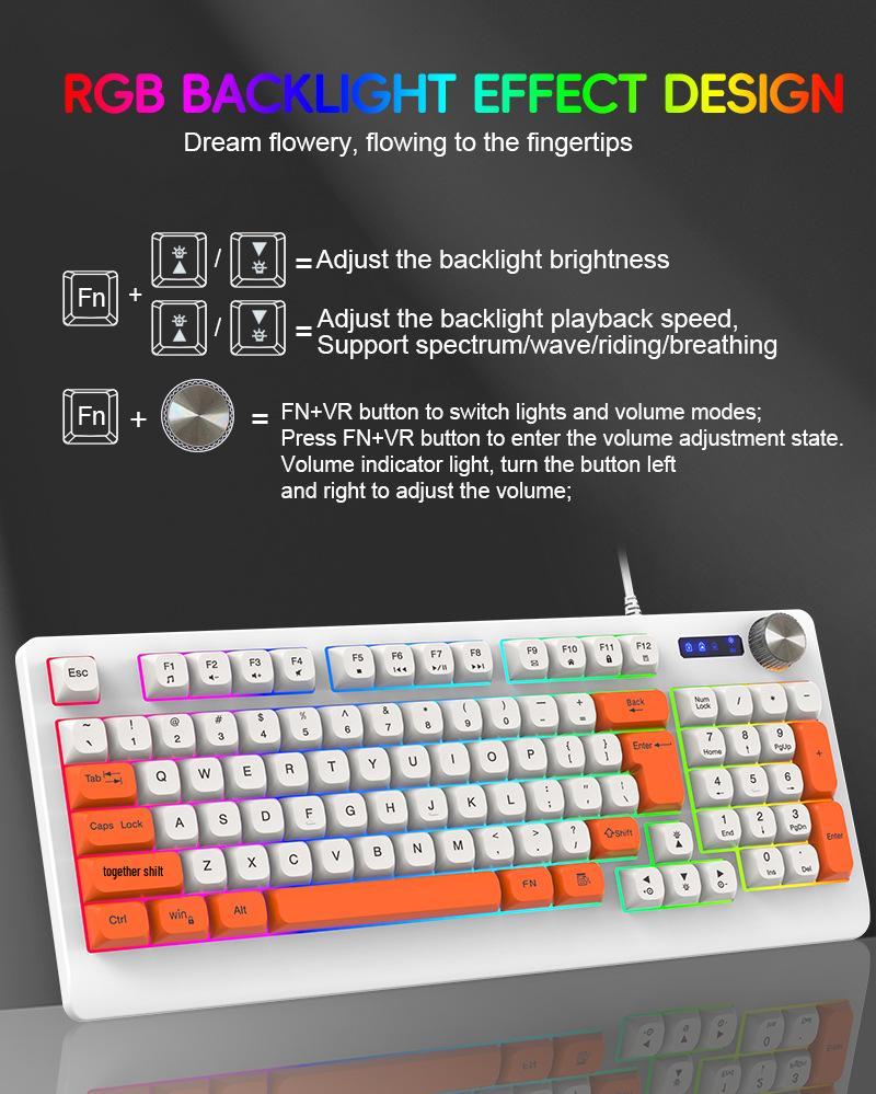 K93 Проводная игровая клавиатура - 93-клавишная RGB механическая клавиатура