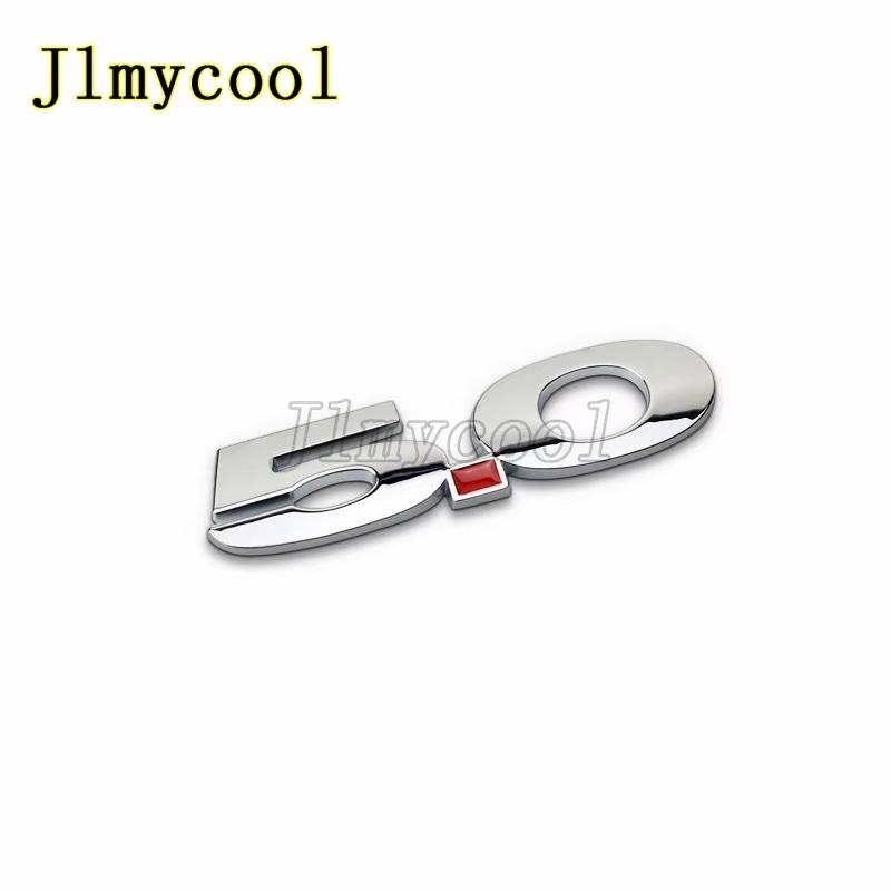 AAWE1 2Pcs 3D Metal Car Sticker Black Silver 5.0 Badge Zinc Alloy compatible compatible for Mustang GT 2015-2020 Right Left Fender Emblem