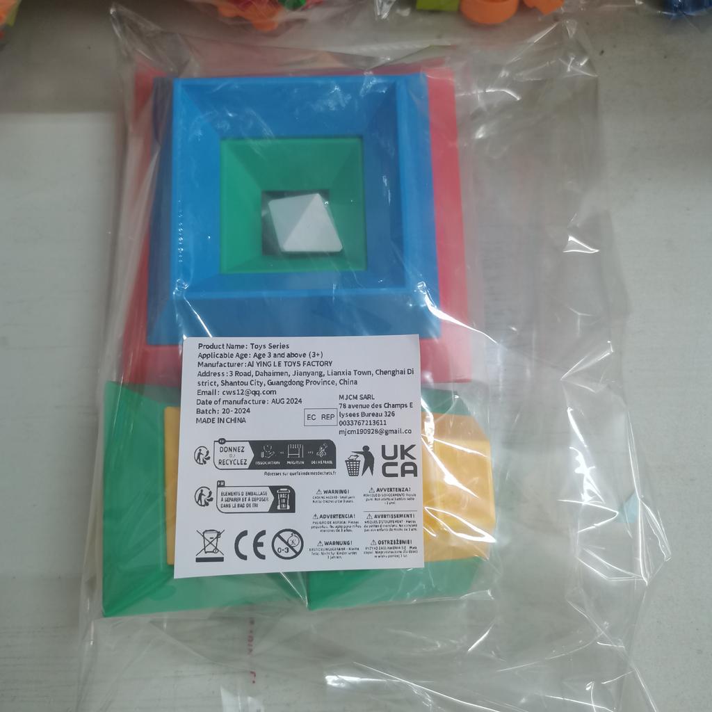 non-toxic 48PCS Pyramid Building Blocks Assembly Puzzle Toys Intellectual Development Brain Teasers Stacker Toy Magic Tower