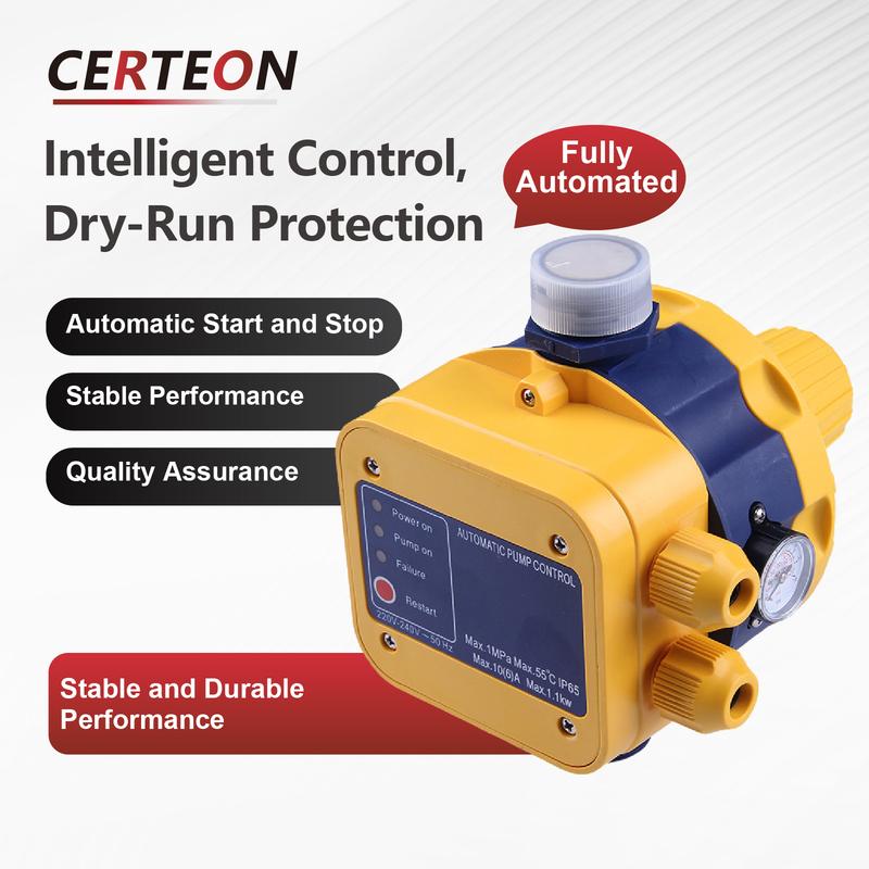 S-5 Automatic Water Pump Controller 220V Adjustable Pressure Switch 1 Inch Thread Dry Run Protection Booster Pump Controller