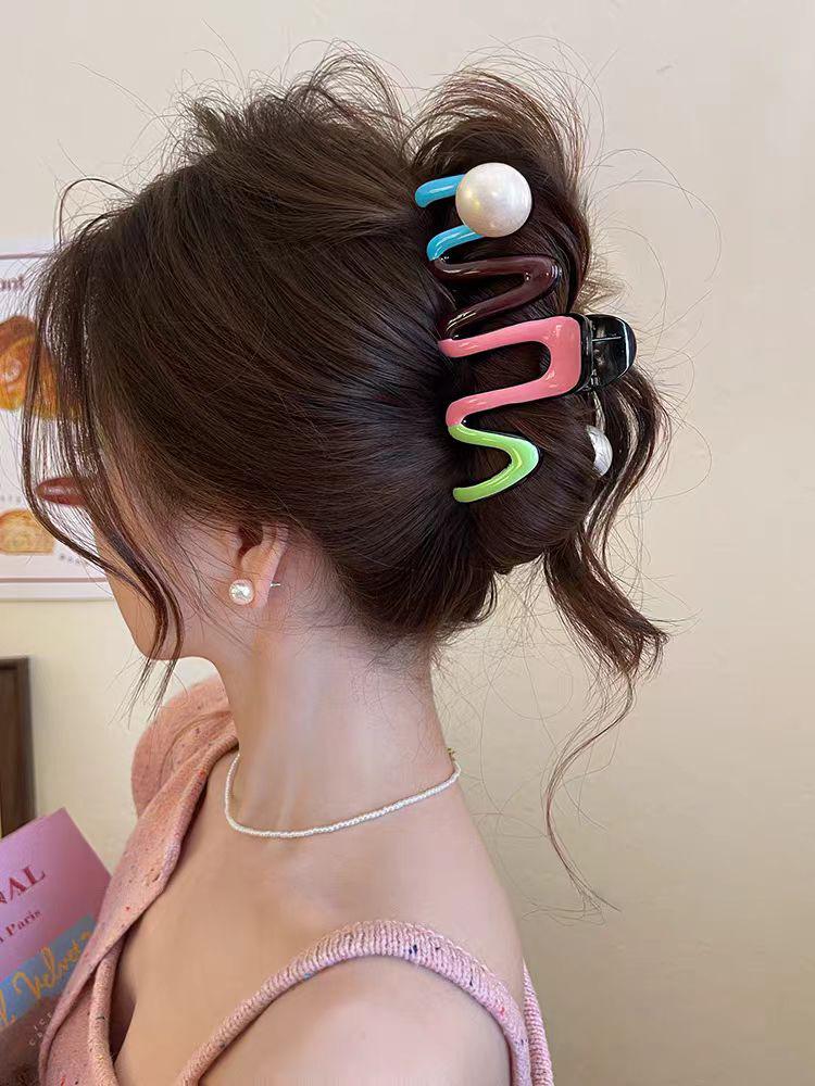 Корейская ретро большая заколка-краб для густых волос - Заколка-краб для волос высокого класса для прически пучок 2025