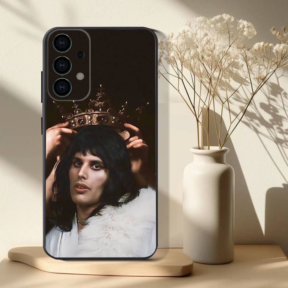 Чехол для телефона F-Freddie M-Mercury для Samsung S 25,24,23,22,30,21,10,9,Ultra,Plus,Lite,FE,4,5G Черный Мягкий Чехол
