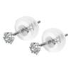 PLUSTER Diamond Earrings PT900 Platinum Double Lock Catch Diamond Stud Box Popular Birthday Present Jewelry Plaster 0.15ct Women's (Natural 0.15
