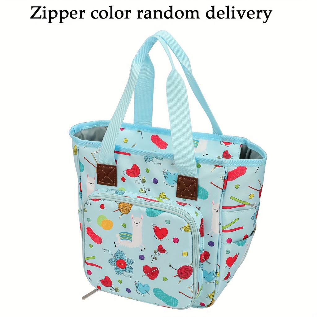 1 шт., органайзер для вязания пряжи, сумка-органайзер для вязания, сумка для хранения пряжи, большая вместительная сумка для вязания крючком, портативная сумка для пряжи