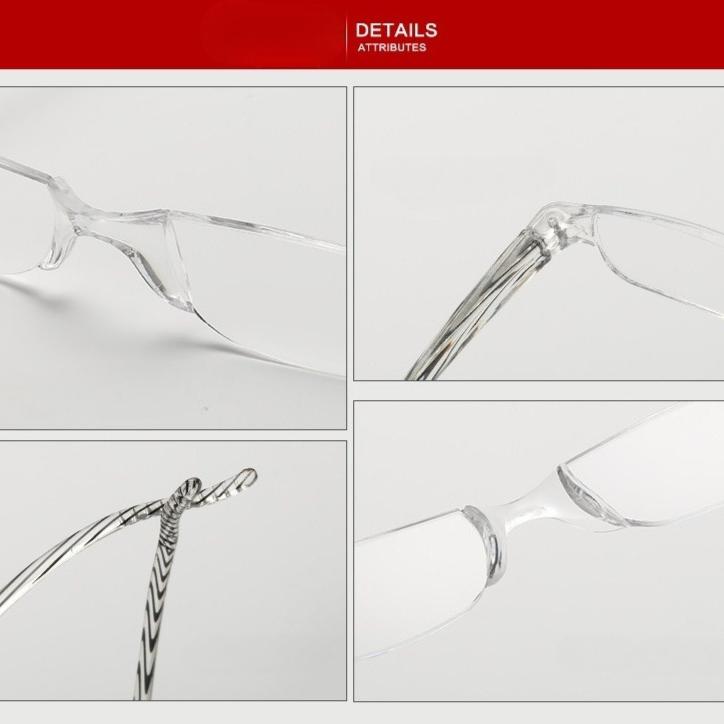 +1.0 ~ +4.0 Портативные очки для дальнозоркости Унисекс Ультралегкие очки для чтения Бескаркасные Полимерные Полуободковые Очки для чтения