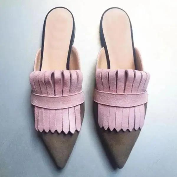 Модная женская повседневная обувь большого размера с острым носком, кроссовки на низком каблуке с кисточками, туфли-лодочки на плоской подошве, новый стиль, сандалии на шнуровке