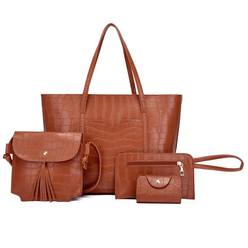 Женская сумка ретро сумка «мать и дитя» из четырех частей с каменным узором, портативная, большой вместимости, на плечо, мессенджер, универсальная