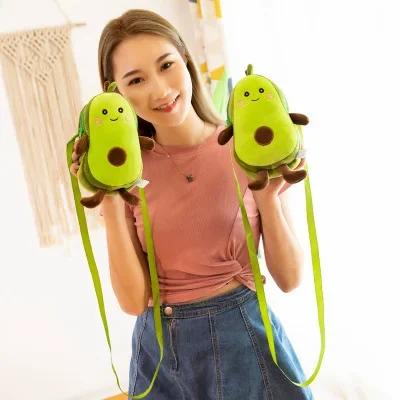 Avocado Plush Kawaii Toys Cartoon Soft Stuffed Fruits Creative New Female Mulit Style Shoulder Bag For Children Kids Gift Toys