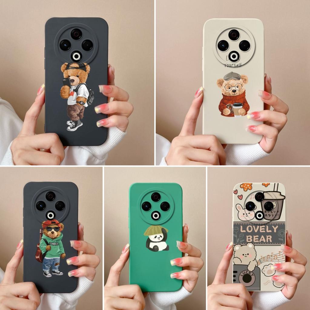 Модные чехлы для Tecno Camon Pop 9 Sprak 20 30 30C Pro 30S GO 1 2025 4G 5G Lovely Bear Мягкий ультратонкий жидкий силиконовый протектор экрана для Tecno Capa