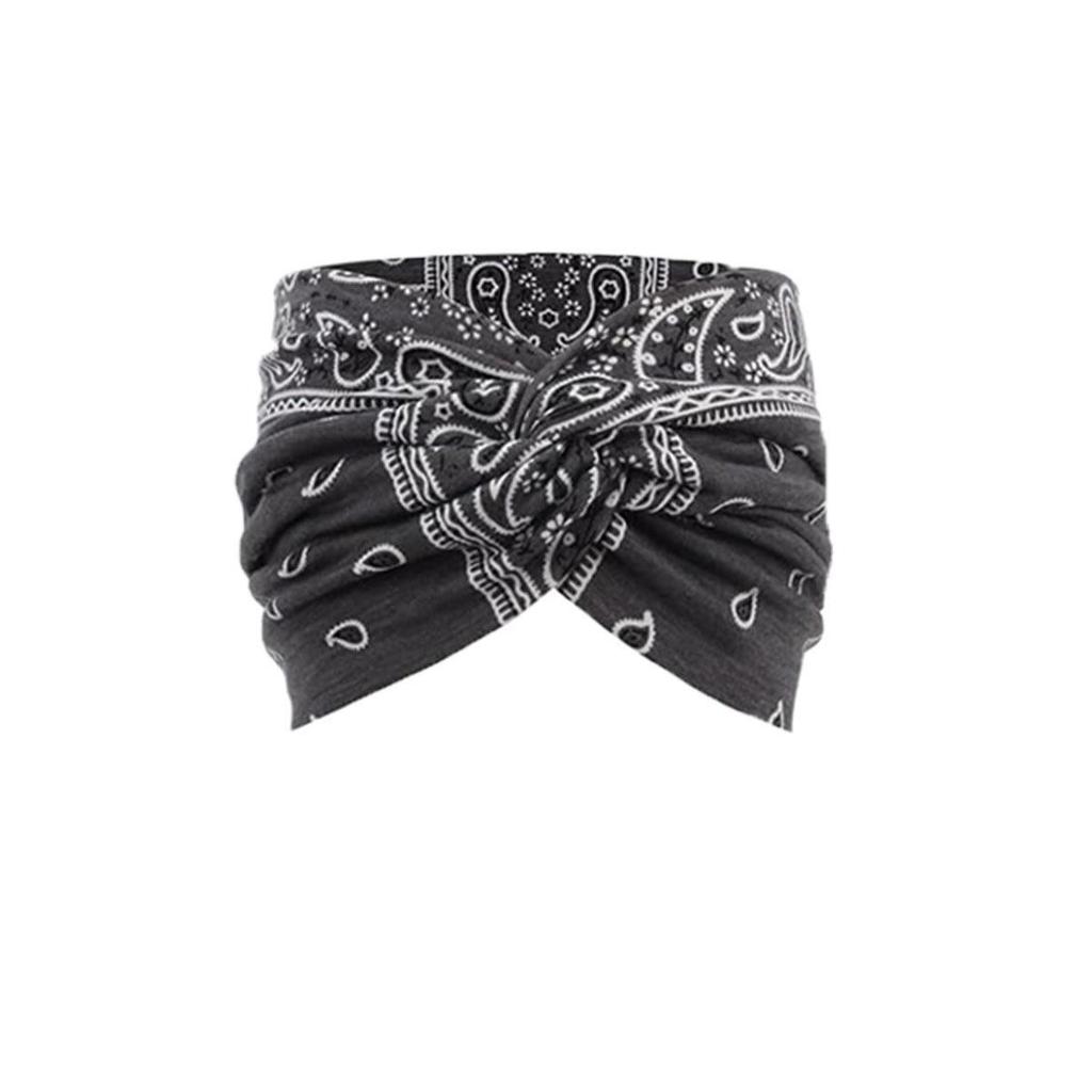 Богемная женская нескользящая повязка для йоги – Широкая, эластичная, влагоотводящая для бега и тренировок