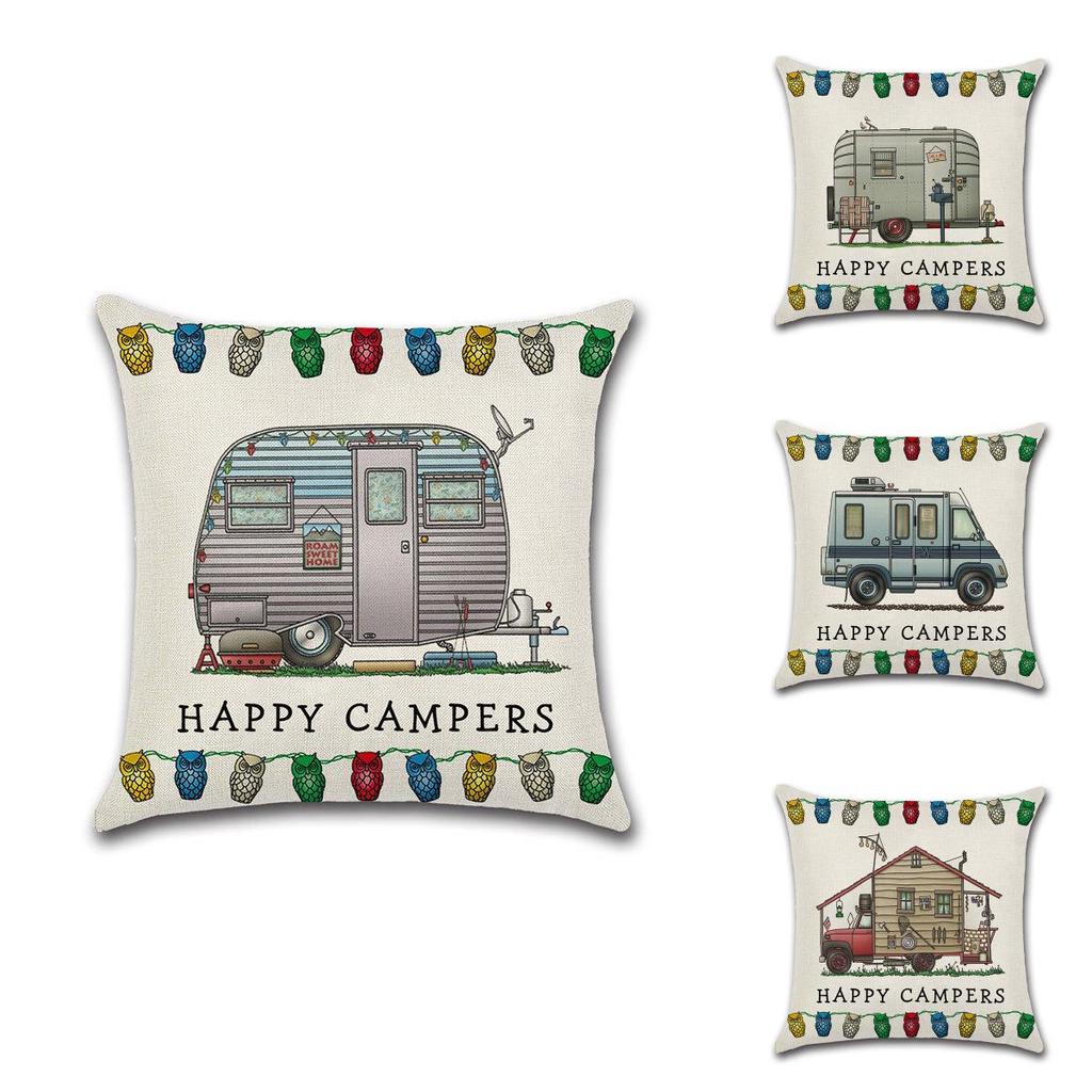 Декоративная наволочка на подушку-плед для дивана Happy Campers, идеально подходящая для домашнего декора