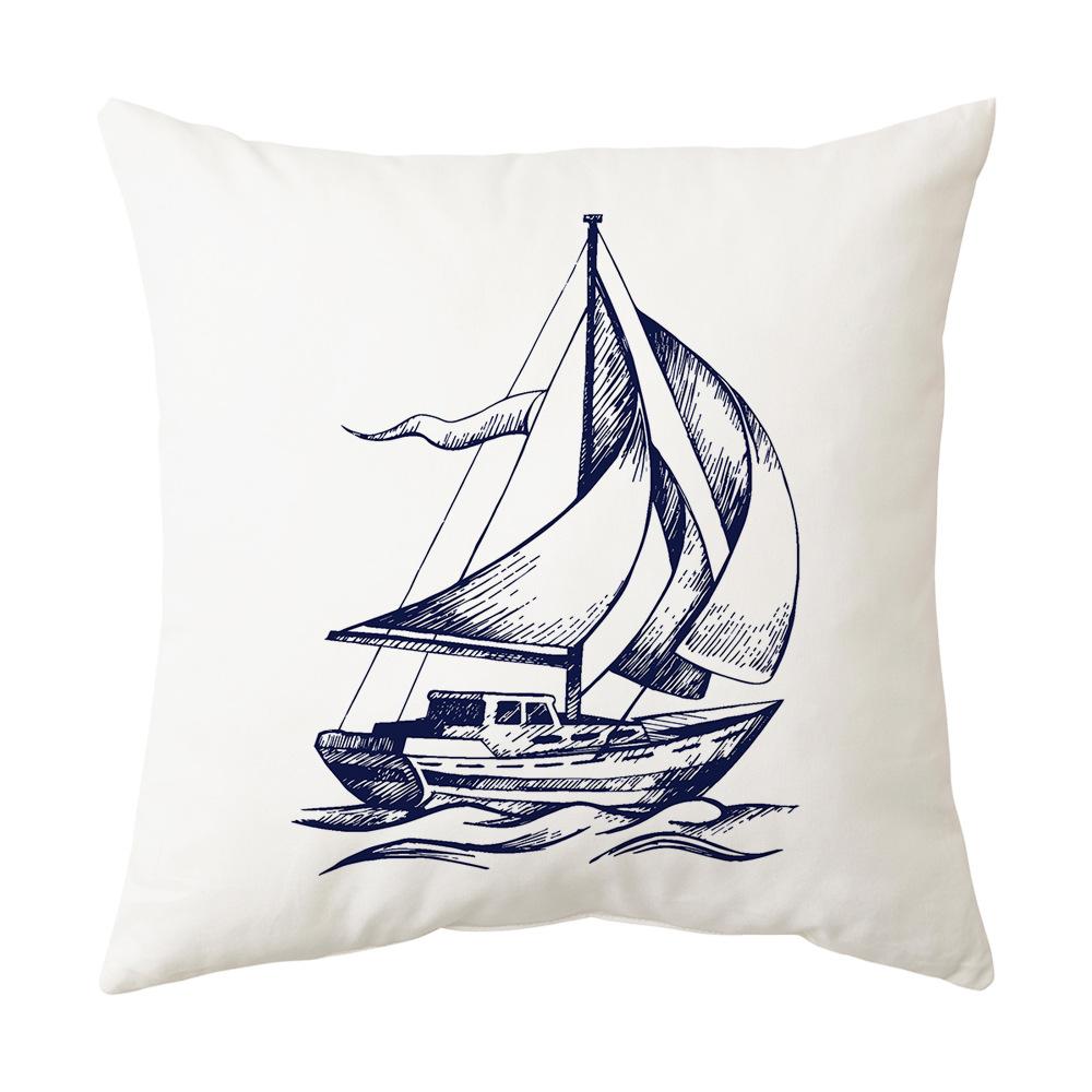 New Ocean Pillow Sailing Series Pillow Cover Home Cushion Cover Nordic Car Cushion
