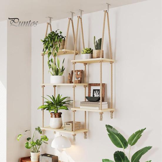 Подвесные полки для растений, прочная несущая конструкция, простая установка, деревянная полка для растений, подвесная на подоконник