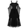 Women Plus Size Cold Shoulder Butterfly Sleeve  Halloween Gothic Dress