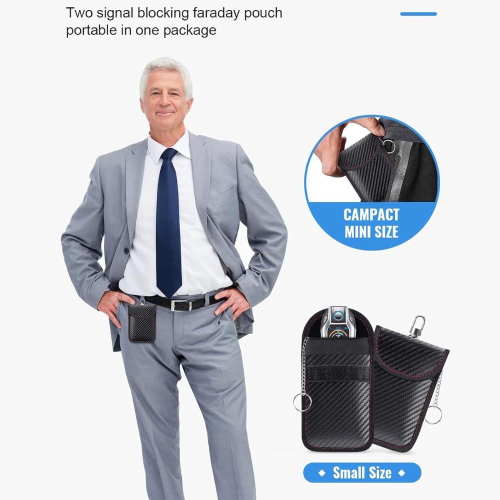 Держатель из углеродного волокна с блокировкой RFID-сигнала, сумка для хранения ключей для ключей Faraday, защита безопасности