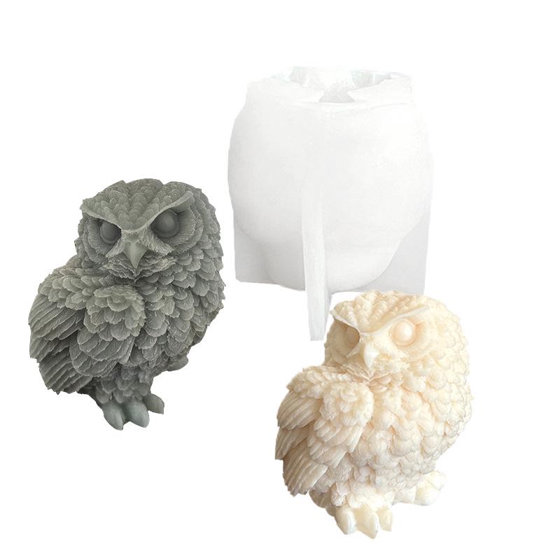 «Большая 3D-форма совы из силикона для изготовления ароматических свечей и гипсовых украшений своими руками»