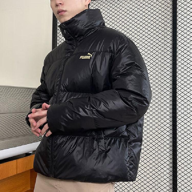 Puma Solid Color Casual Letter Logo Print Stand Collar Long Sleeve Jacket Men Jacket Black 625611-01