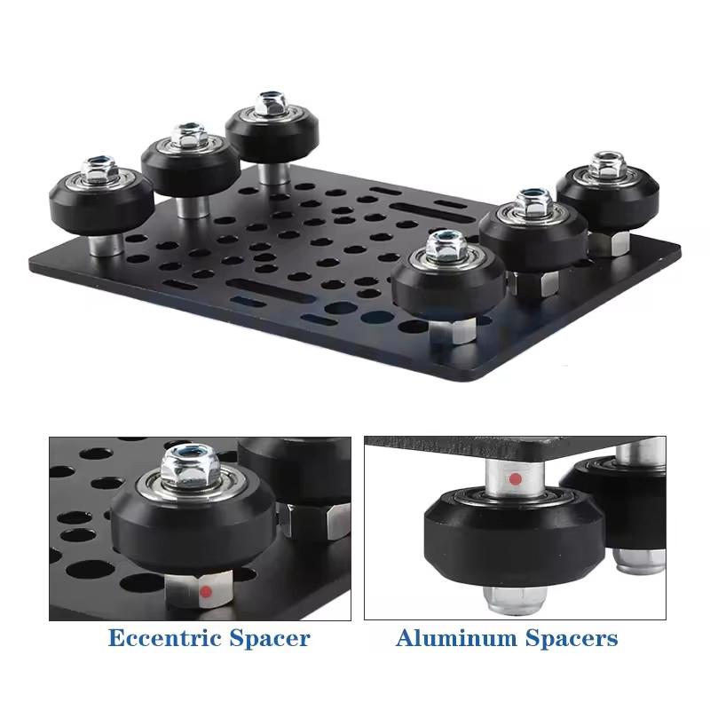 Детали 3D-принтера 20-80 мм Набор портальной пластины V-образного паза с 6 колесами для черного алюминиевого V-образного паза Набор Solid V POM для деталей станка с ЧПУ